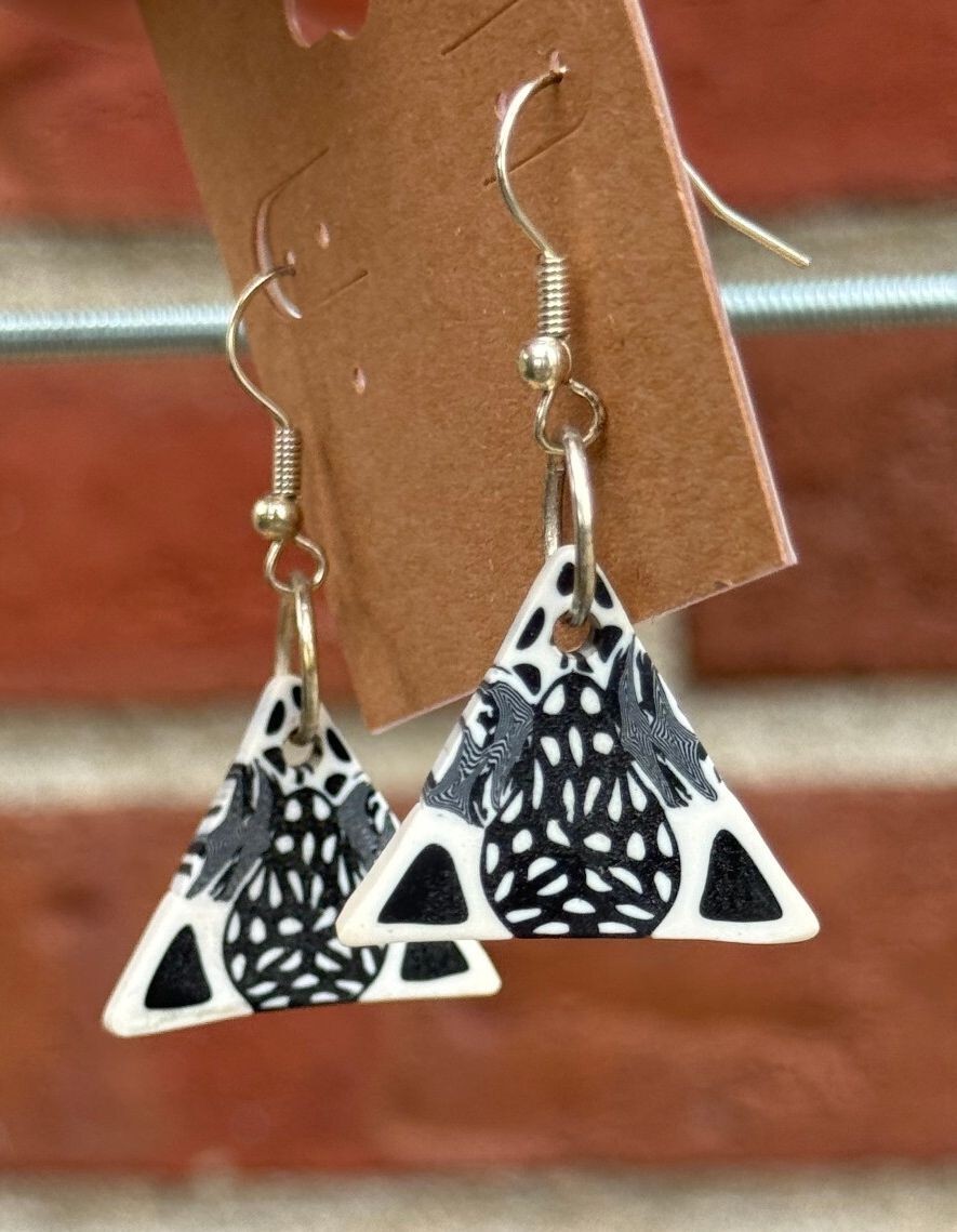 Handmade Polymer Clay Earrings Blue Green Purple
