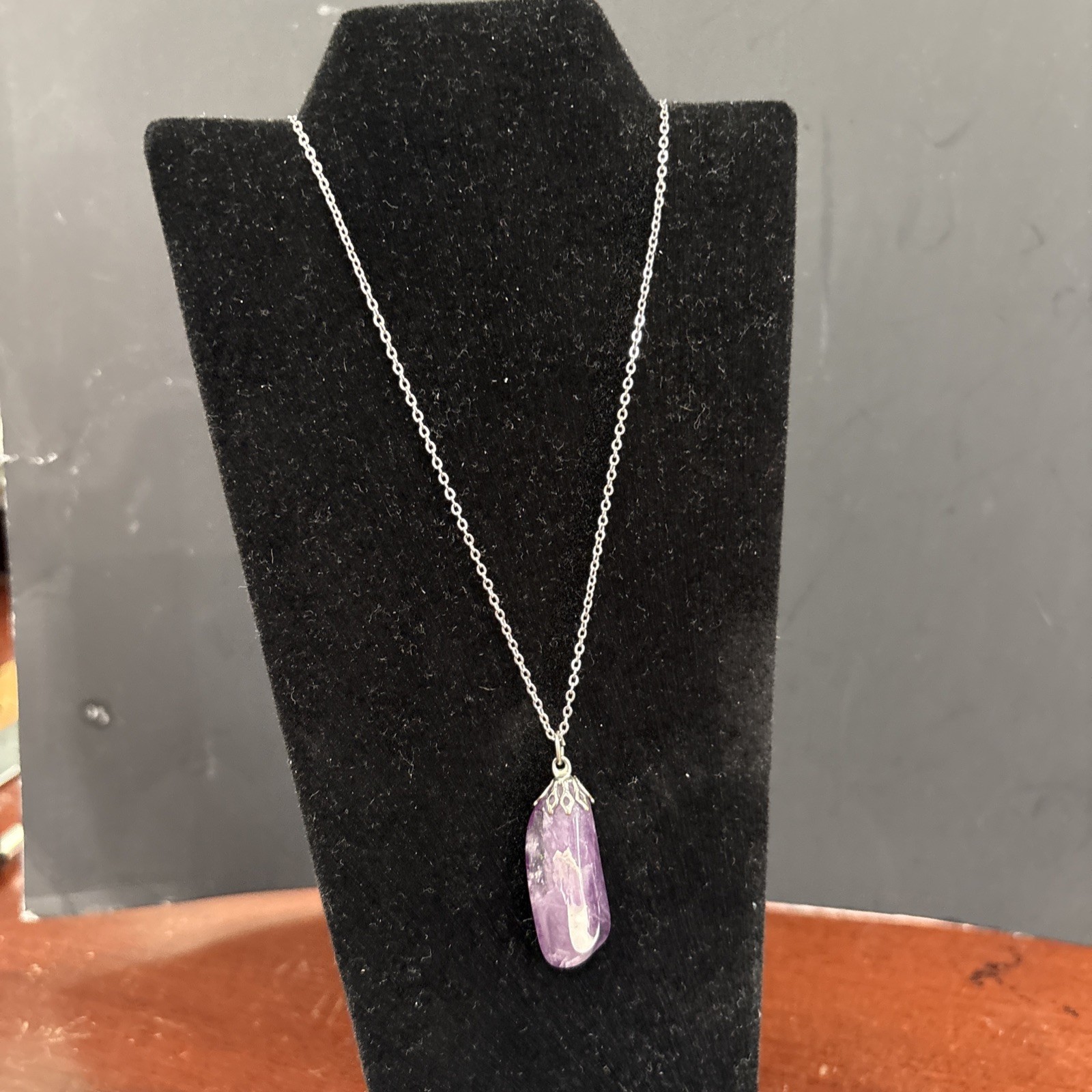 Polished Amethyst Crystal Pendant Necklace