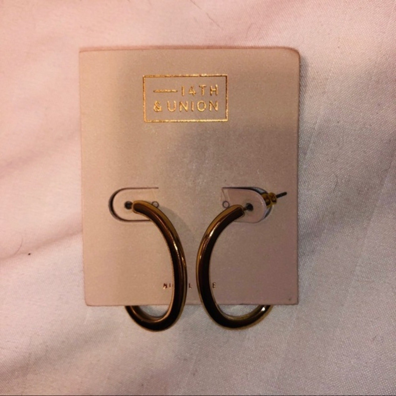 NWT 14th & State Half Hoop Gold-Tone Earrings Women’s