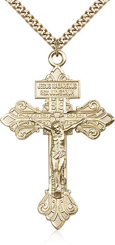 Gold Filled Crucifix Pendant For Men On 24 Chain – 30 Day Money Back Guarantee