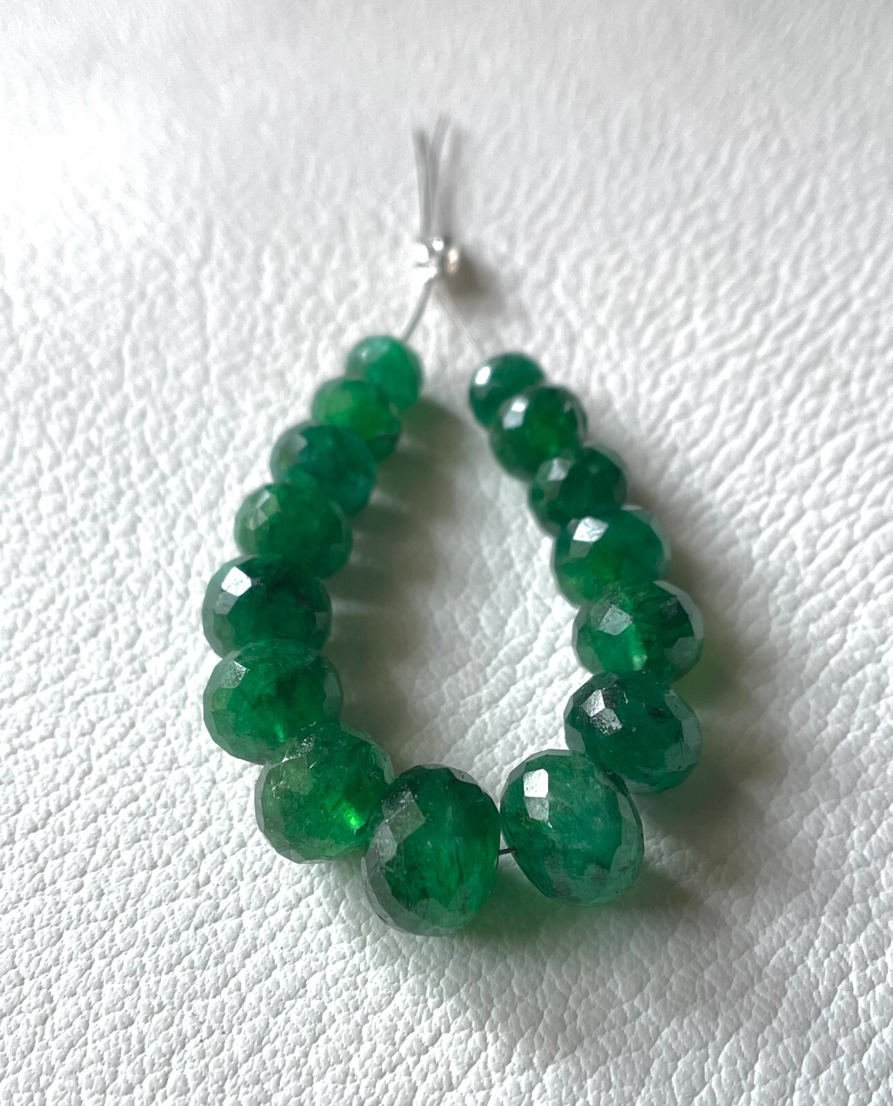 5mm. Natural Zambian Emerald Faceted Rondelle Gemstone Beads, 15 Pieces