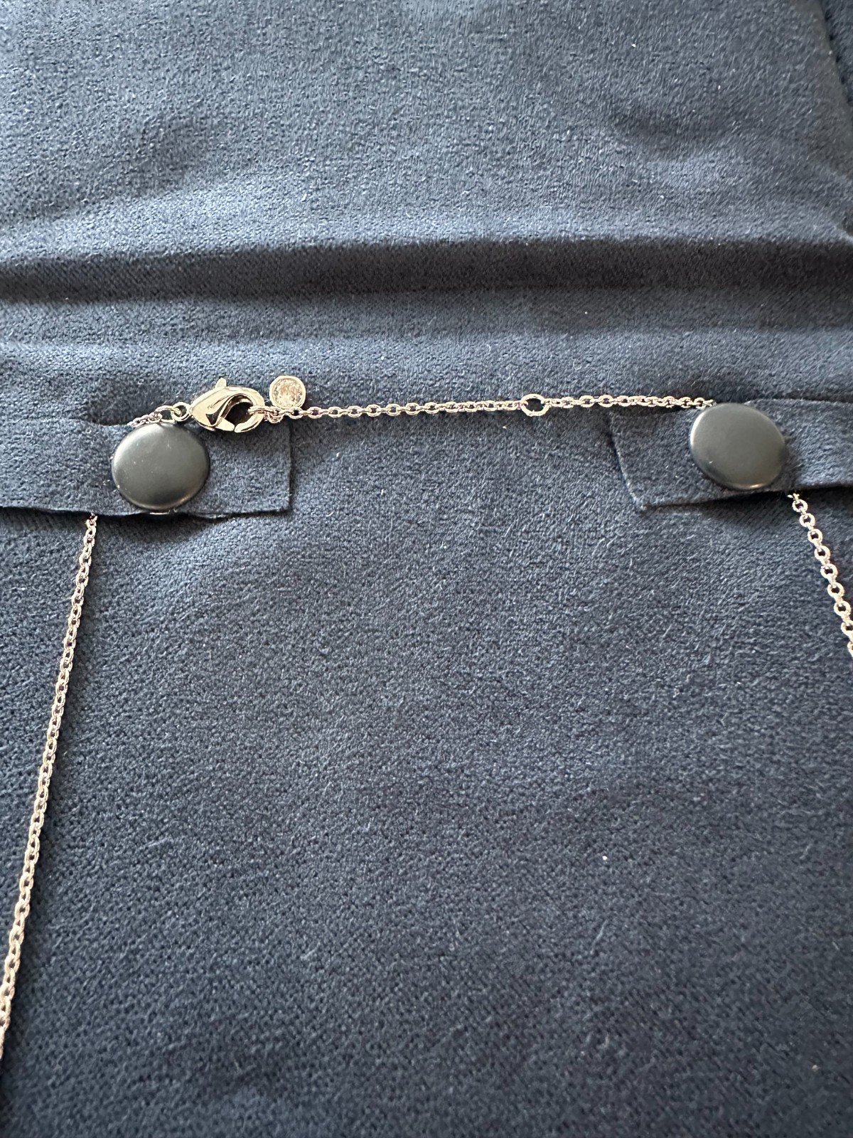 Classic Crislu platinum plated .925 sterling silver CZ pavé bar necklace w/box