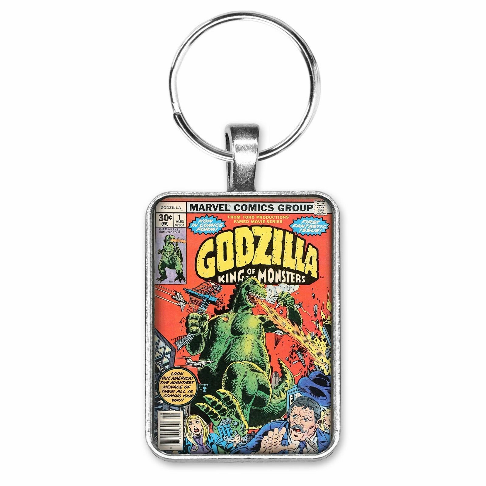 Godzilla King Of Monsters #1 Cover Key Ring or Necklace Classic Comic Jewelry