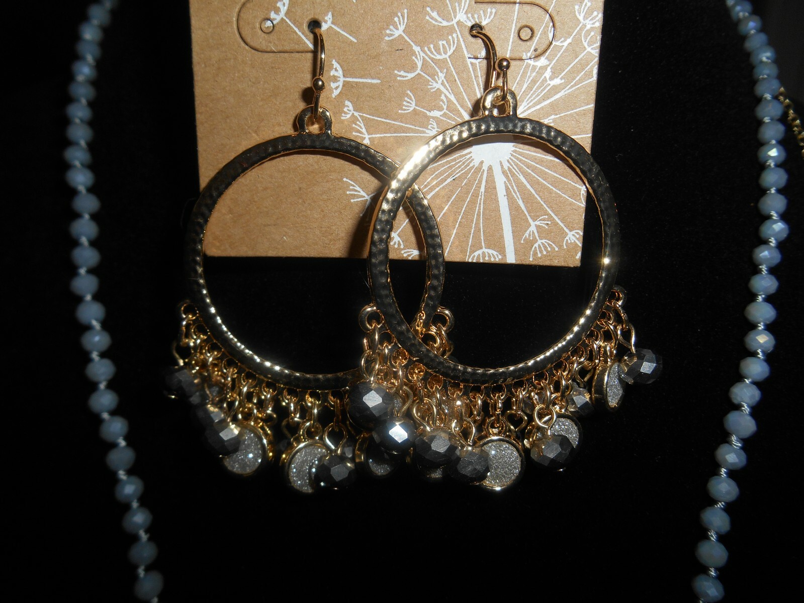 New JEWELRY Lot HOOP Dangle EARRINGS + Long NECKLACE + Bead BRACELET