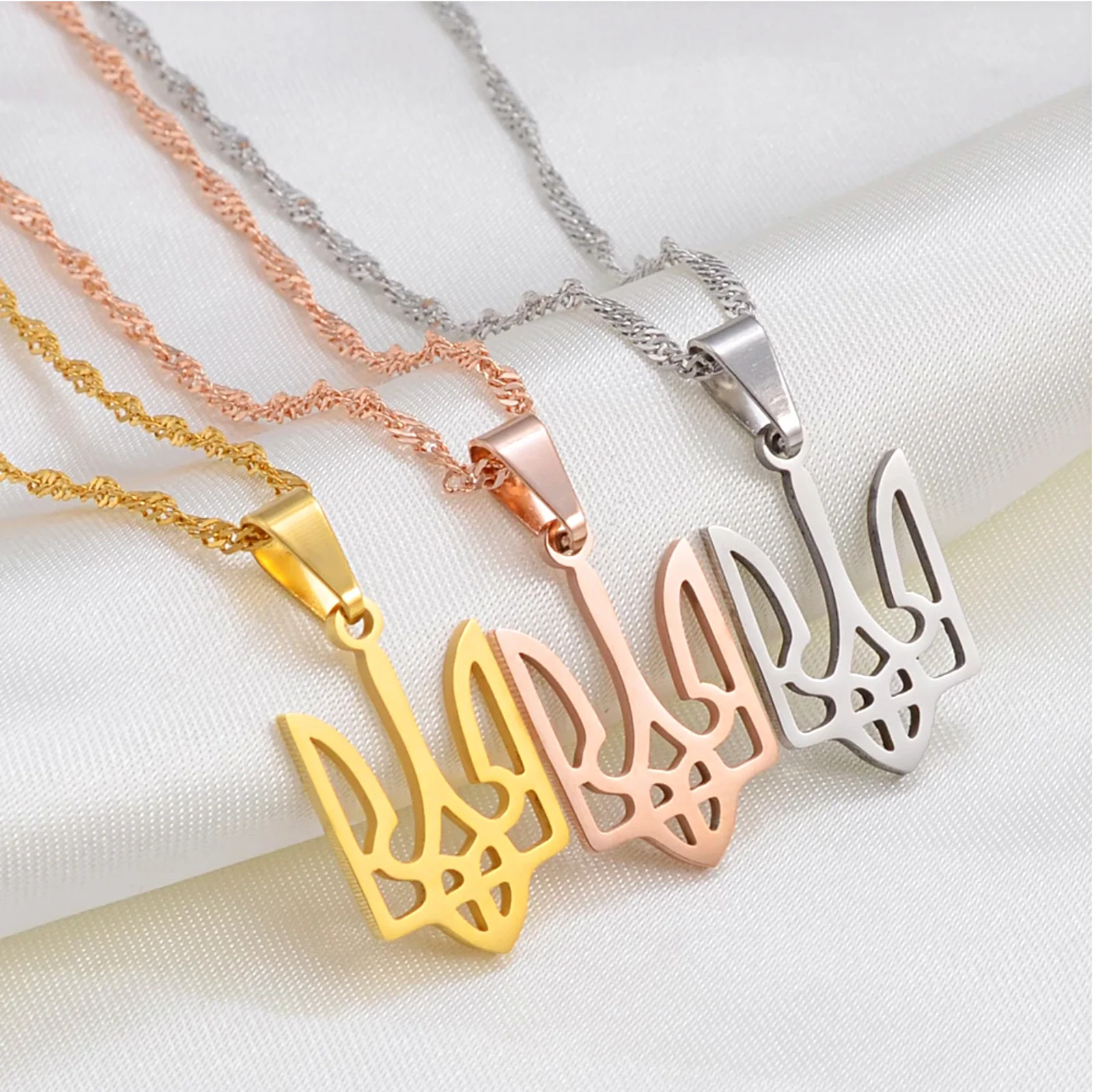 Ukraine Tryzub Pendant Necklace