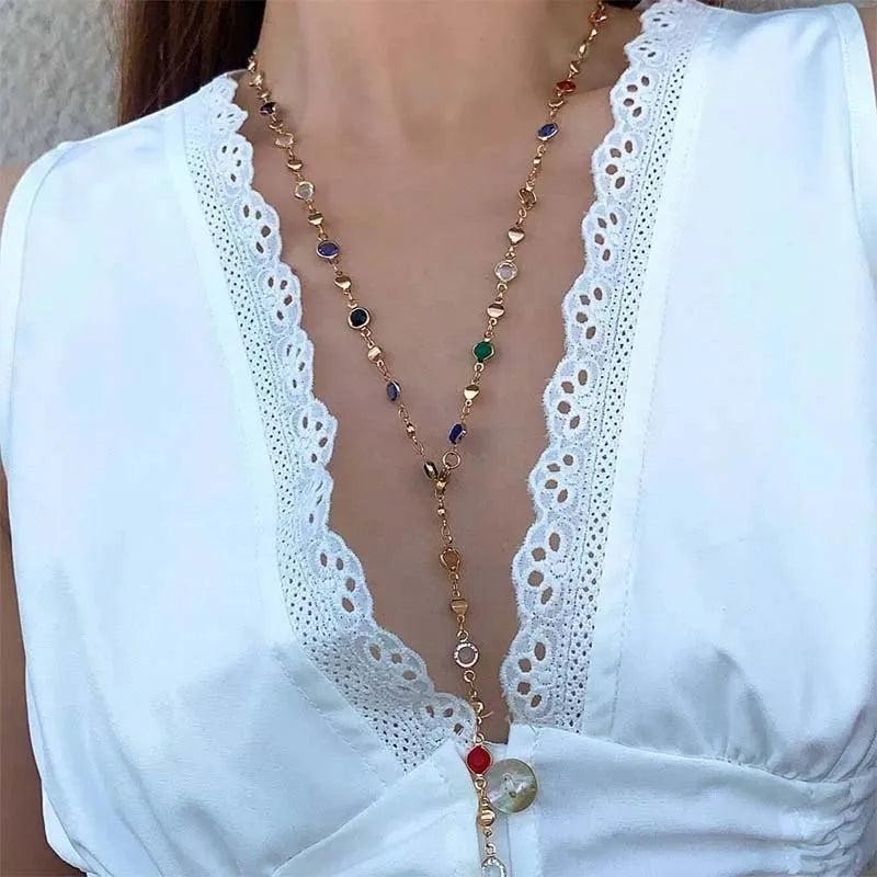 Bohemia Gold Tassel Sequins Necklace Women 2026 Trendy Fashion Jewelry