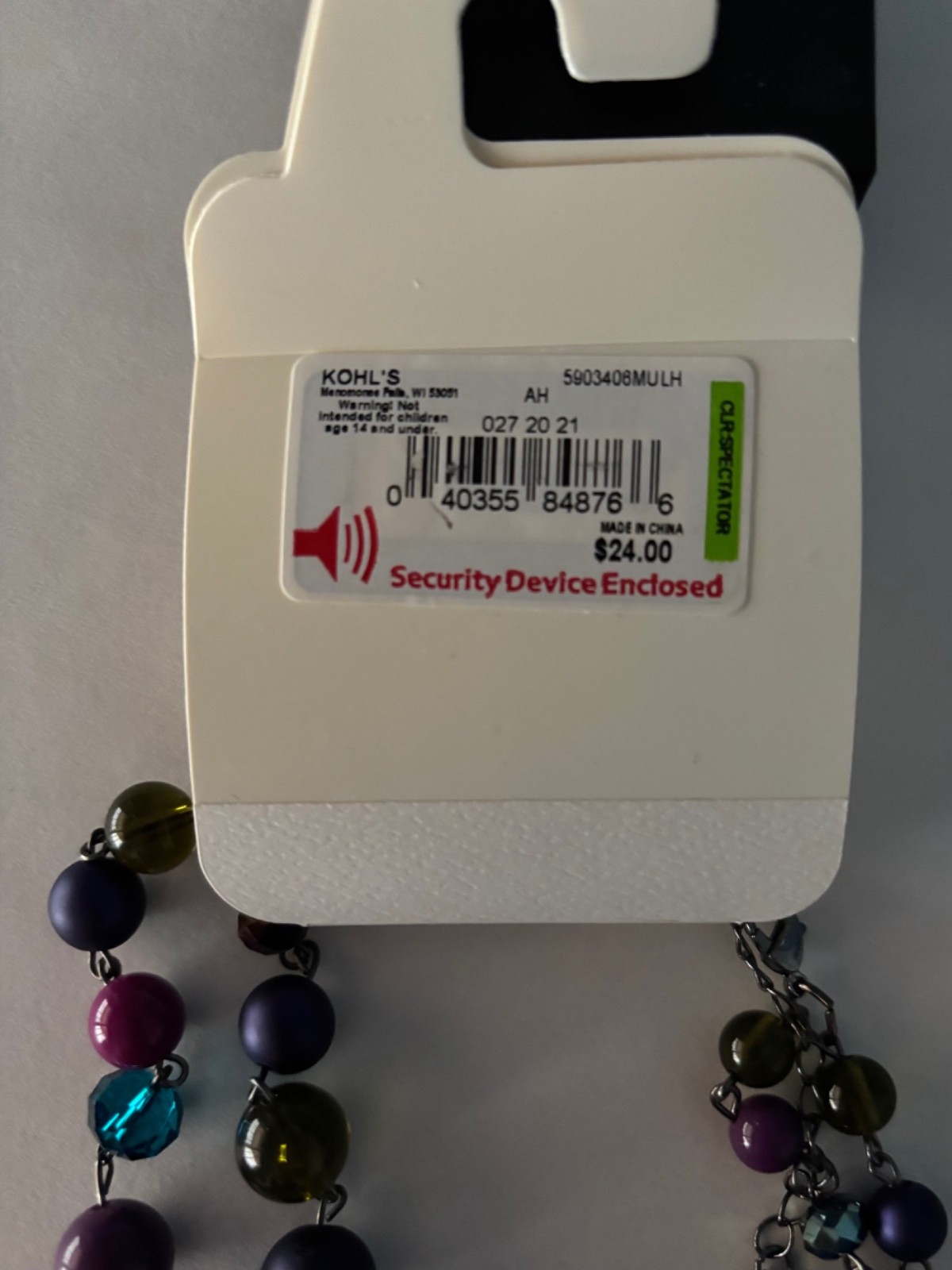 New Croft and Barrow beaded necklace and earring set