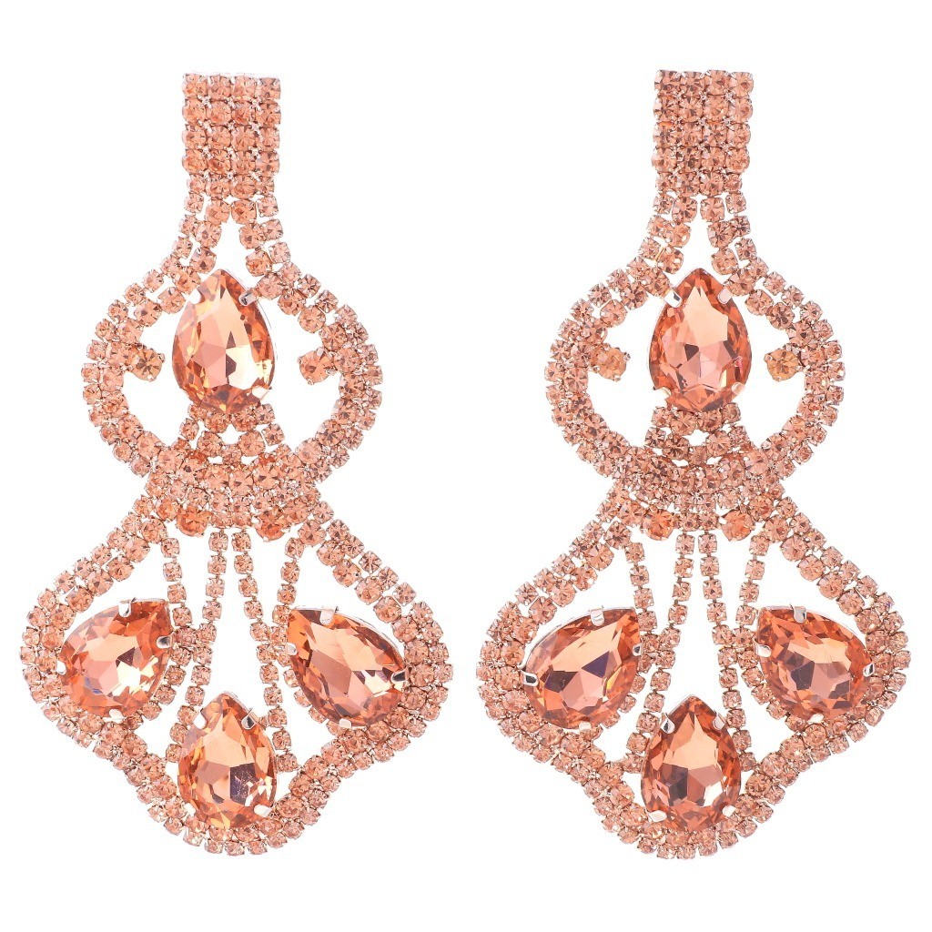 Rose Gold Tone Metal Post Earrings with Rhinestone ESE7415-RSG