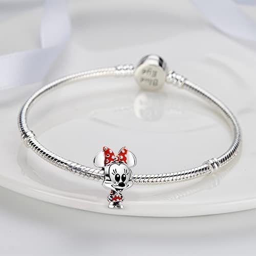 Sterling Silver Mickey Mouse Charm with 5A Cubic Zirconia – Perfect Gift Idea