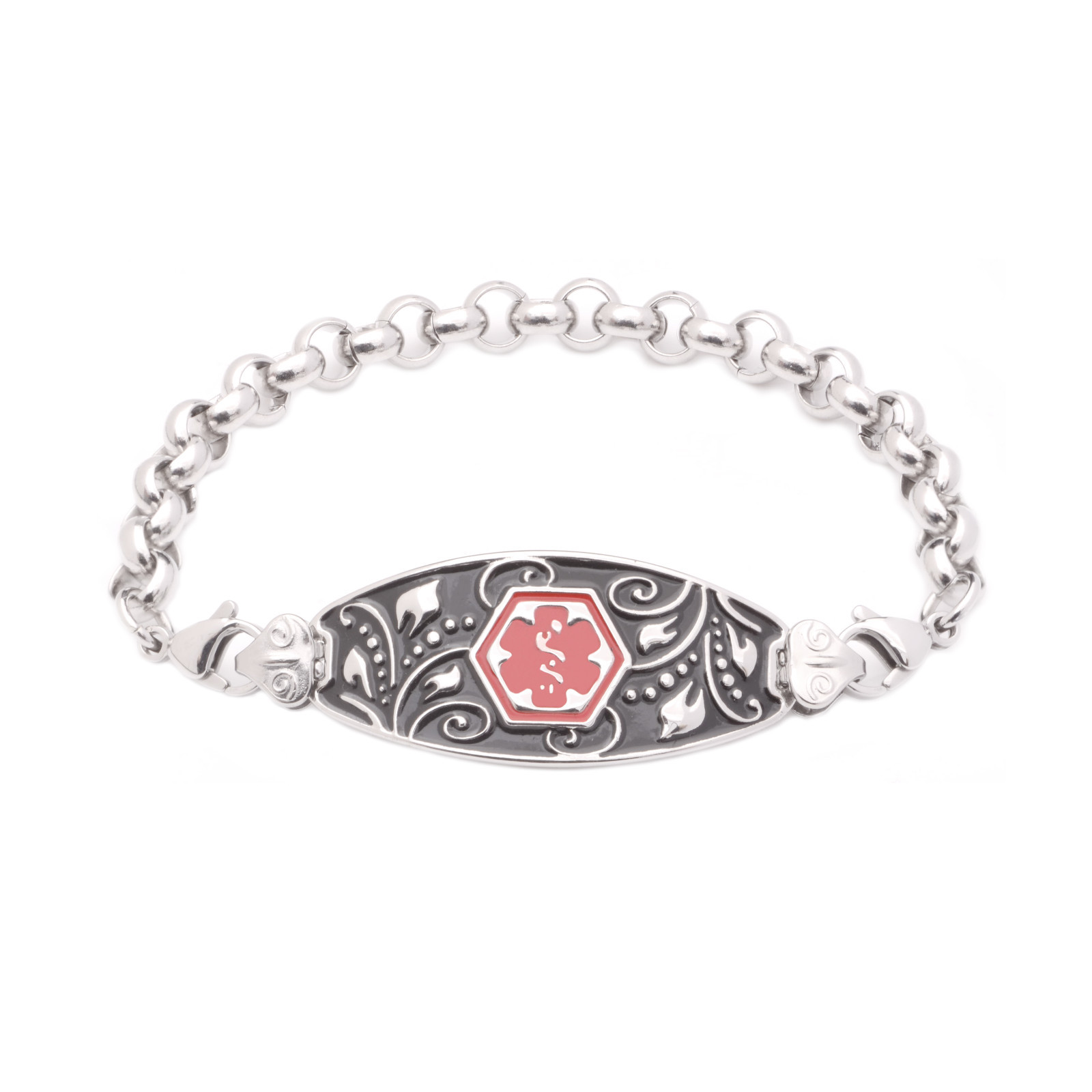 Medical ID Stainless Steel Rolo Strand Filigree Bracelet – Diabetes and More!
