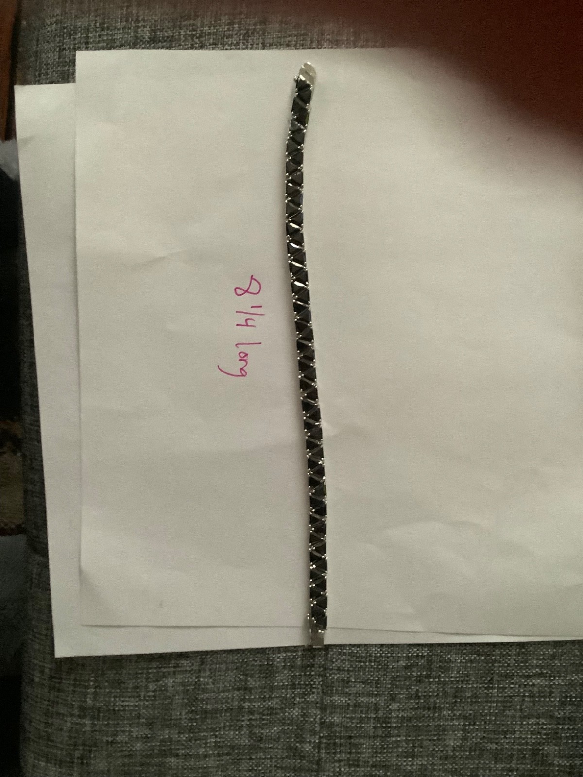 New Suzanne Sommer Onyx Trillant Tennis Bracelet 8 1/4 inches