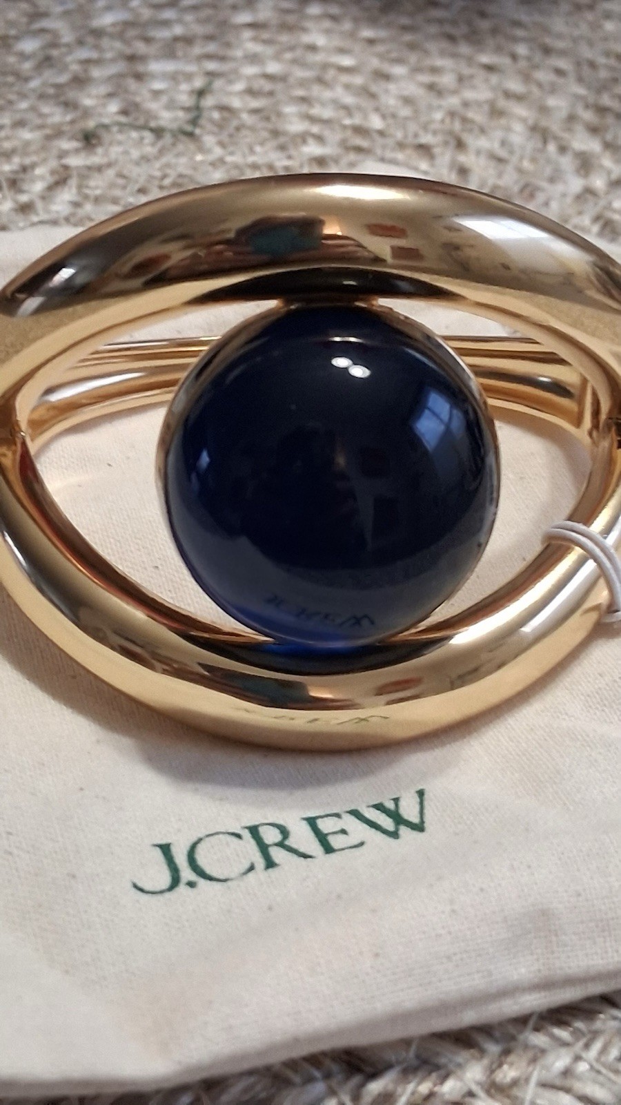 J.CREW WEARABLE ART BLUE STONE CUFF BRACELET