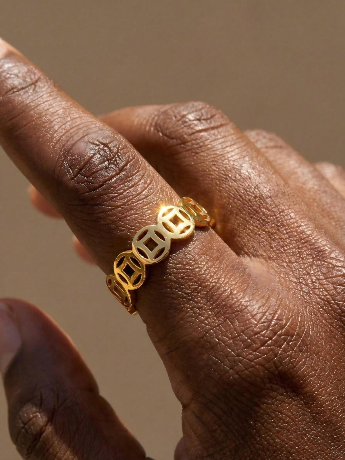 Chinese Tranditional Coin Ring for Wealth and Good Luck, Feng Shui Lucky Ring