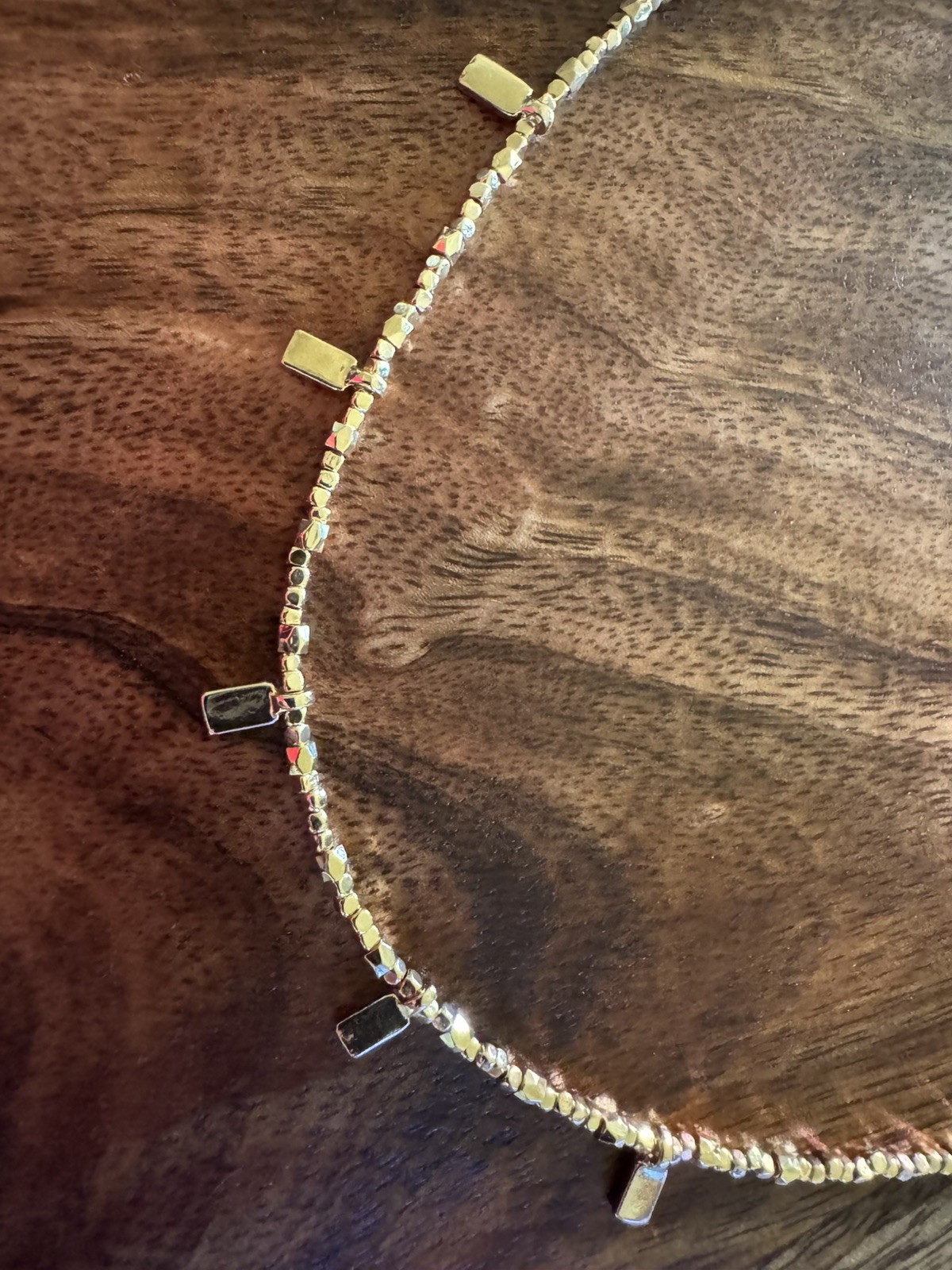 Erin McDermott Tiny Beaded Rectangle Necklace