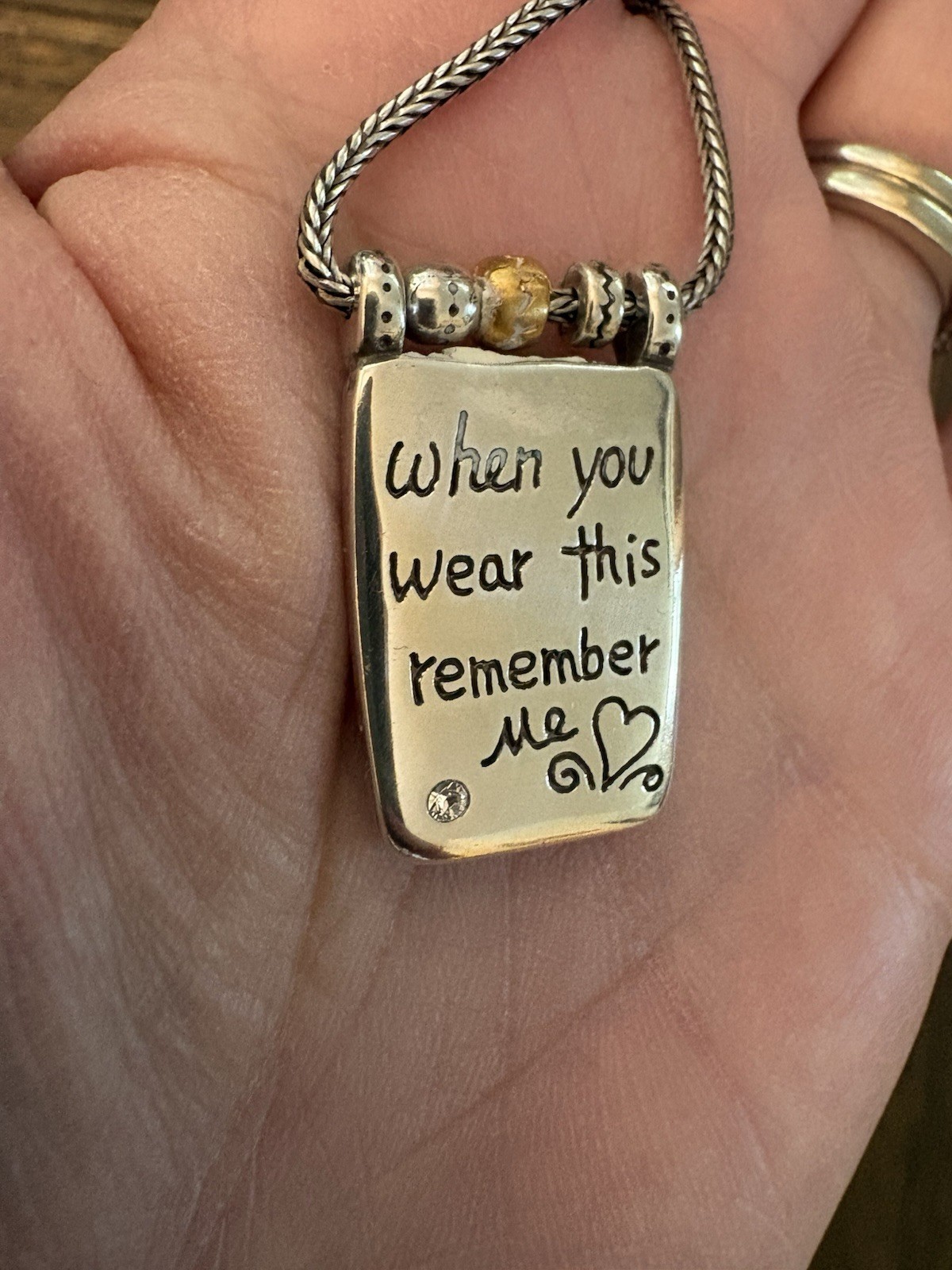 Brighton Remember Your Heart When You Wear This Remember Me 16-18” Unsigned Clip