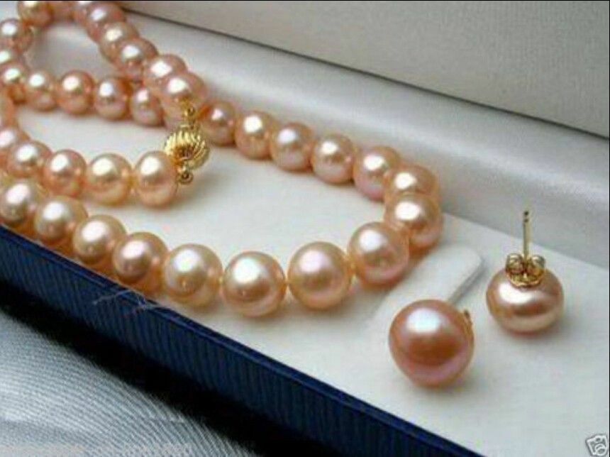 18 Inch Long 7-8mm Real Natural 5 Color Cultured Pearl Necklace Earrings