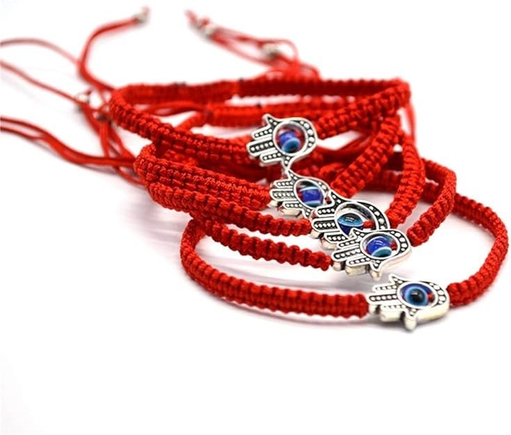 Pulsera Roja Proteccion Del Mal De Ojo Buena Suerte Ajustable Hamsa Ojo Turco US