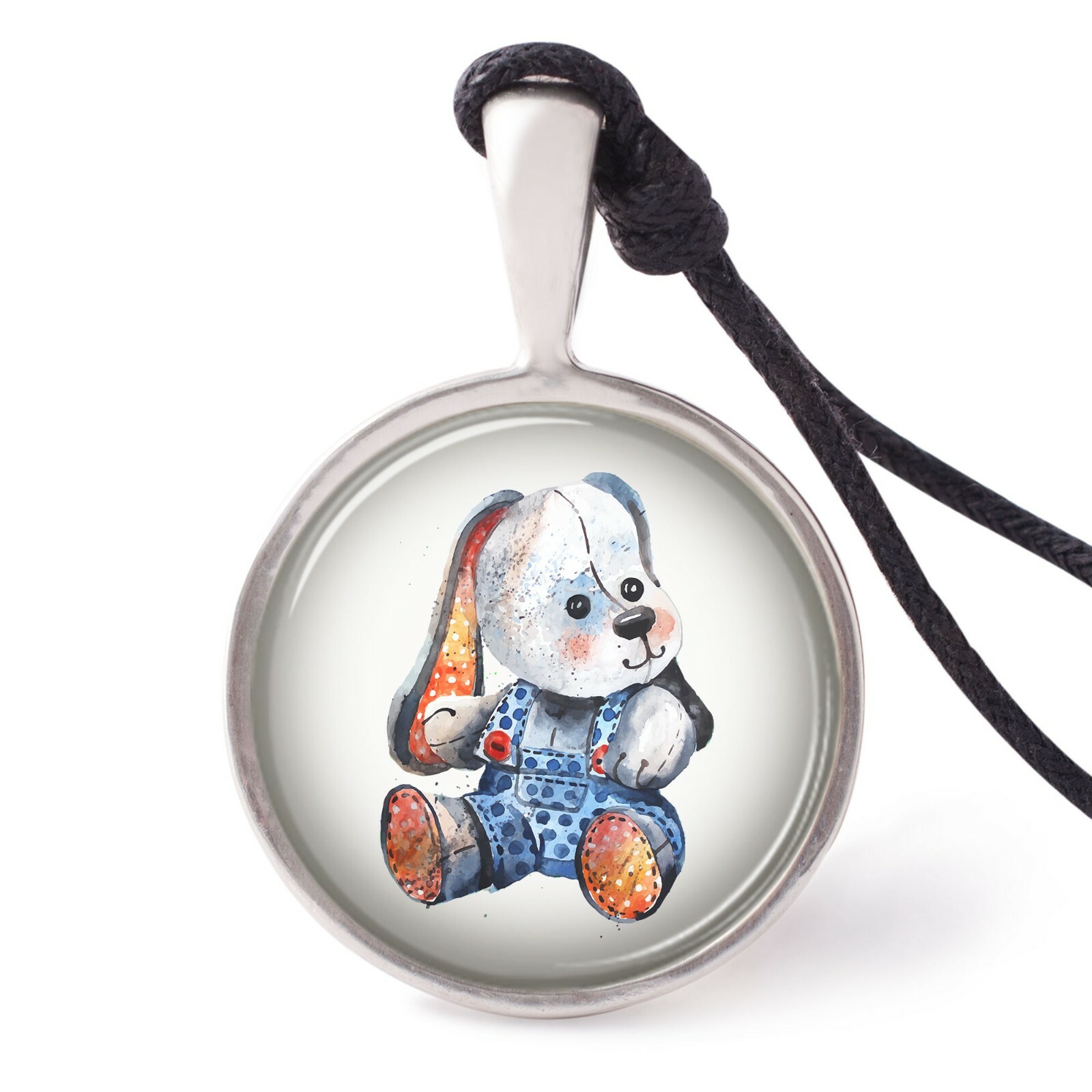 Watercolor Animals Painting Necklace Pendants Pewter Silver Jewelry Jewelry JNP