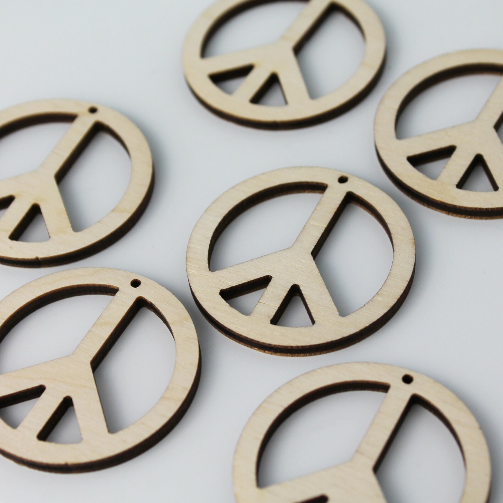 Peace Sign Circle Wood Cutout Hanging Earrings Jewelry Blanks Crafts ALL SIZE
