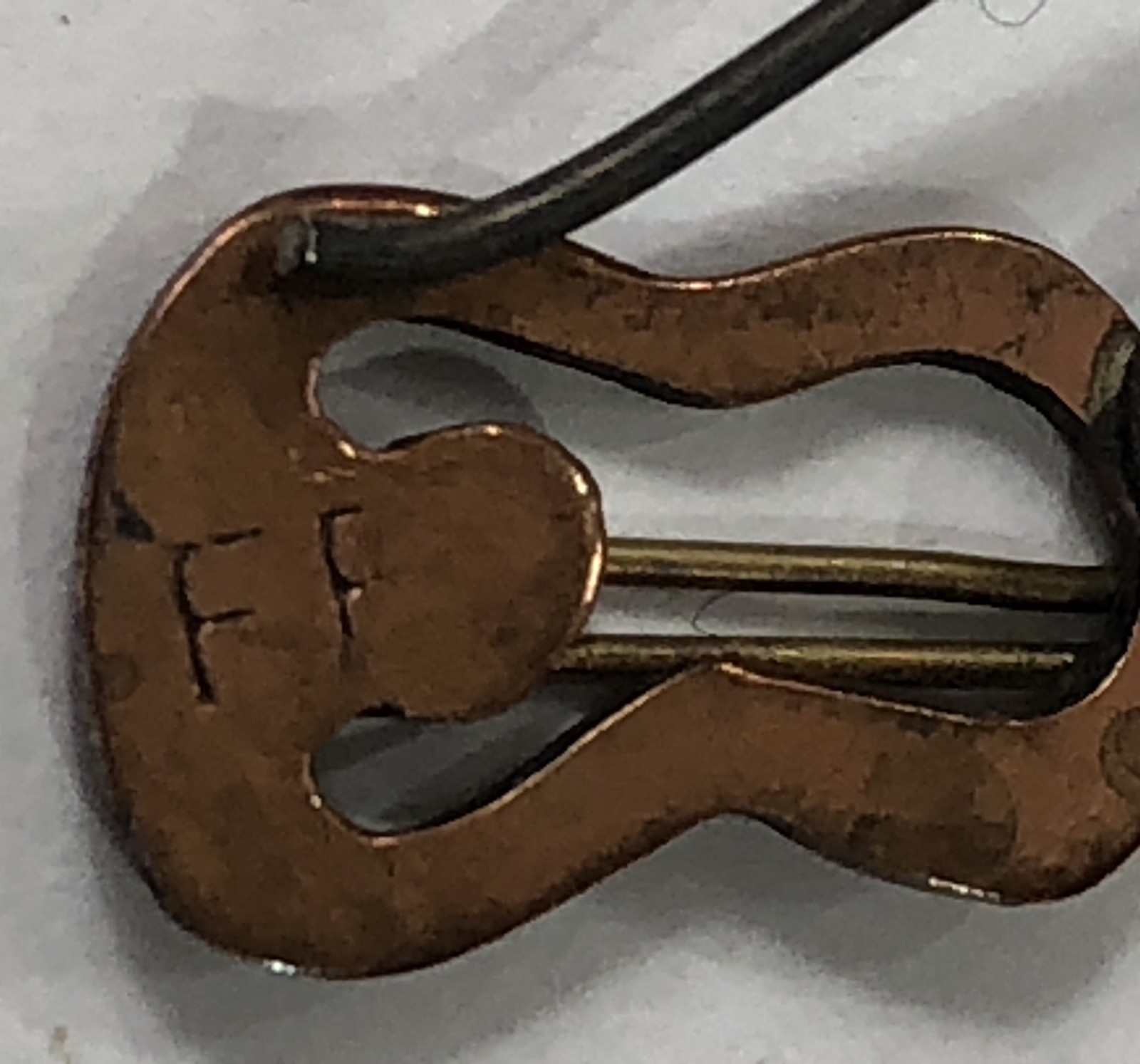 Guitar Earrings Dangle Copper Artisan – .75 inch