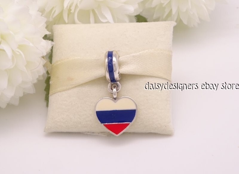 Authentic Pandora Russia Flag Charm 791549ENMX Retired