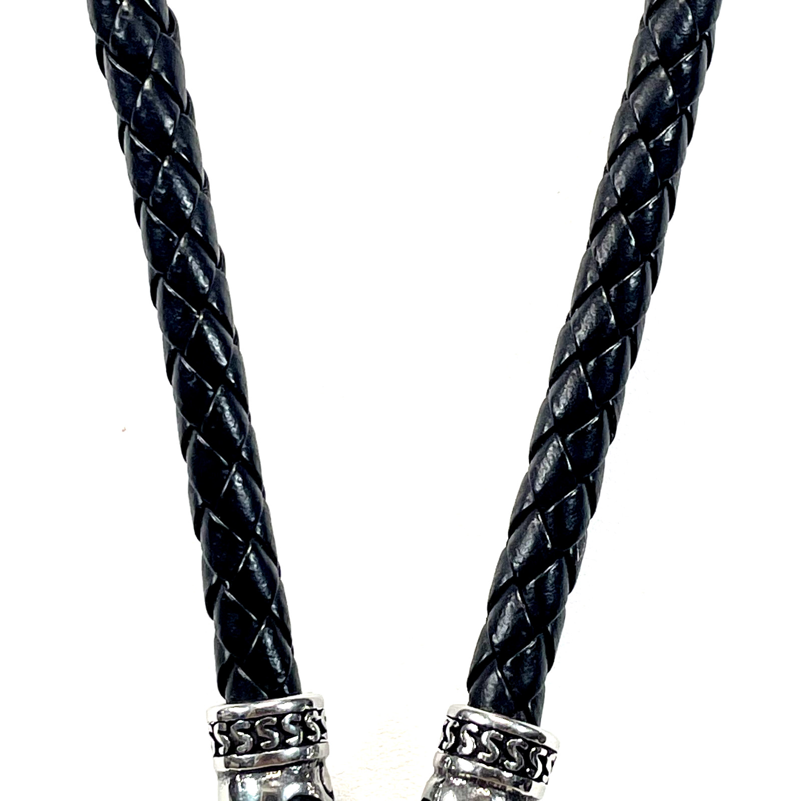 Norse Viking Raven Wing Shield Pendant Celtic Knot Black Braided Cord Necklace