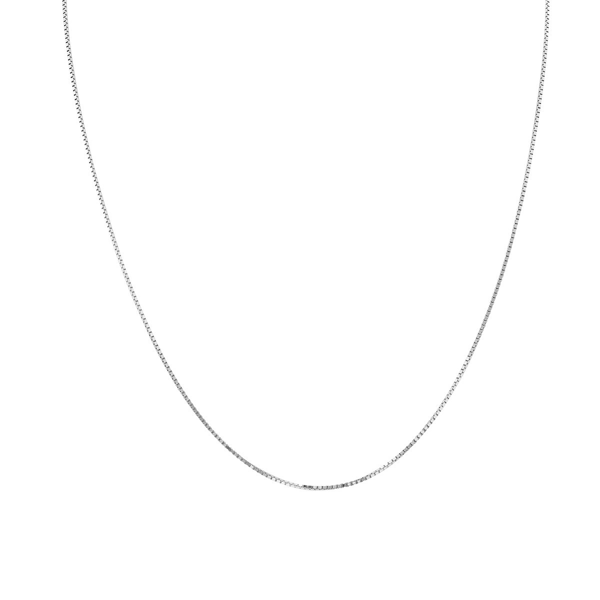 10K White Gold 0.8mm Box Chain with Lobster Clasp – 18 Inch