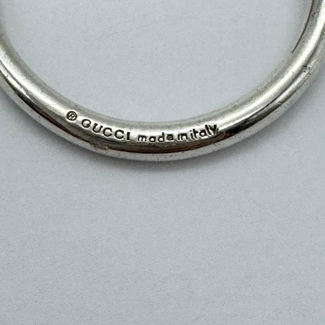 GUCCI Hoop Type Earrings SV 925 Silver Logo Engraved Circle Women 3.1cm x 3cm