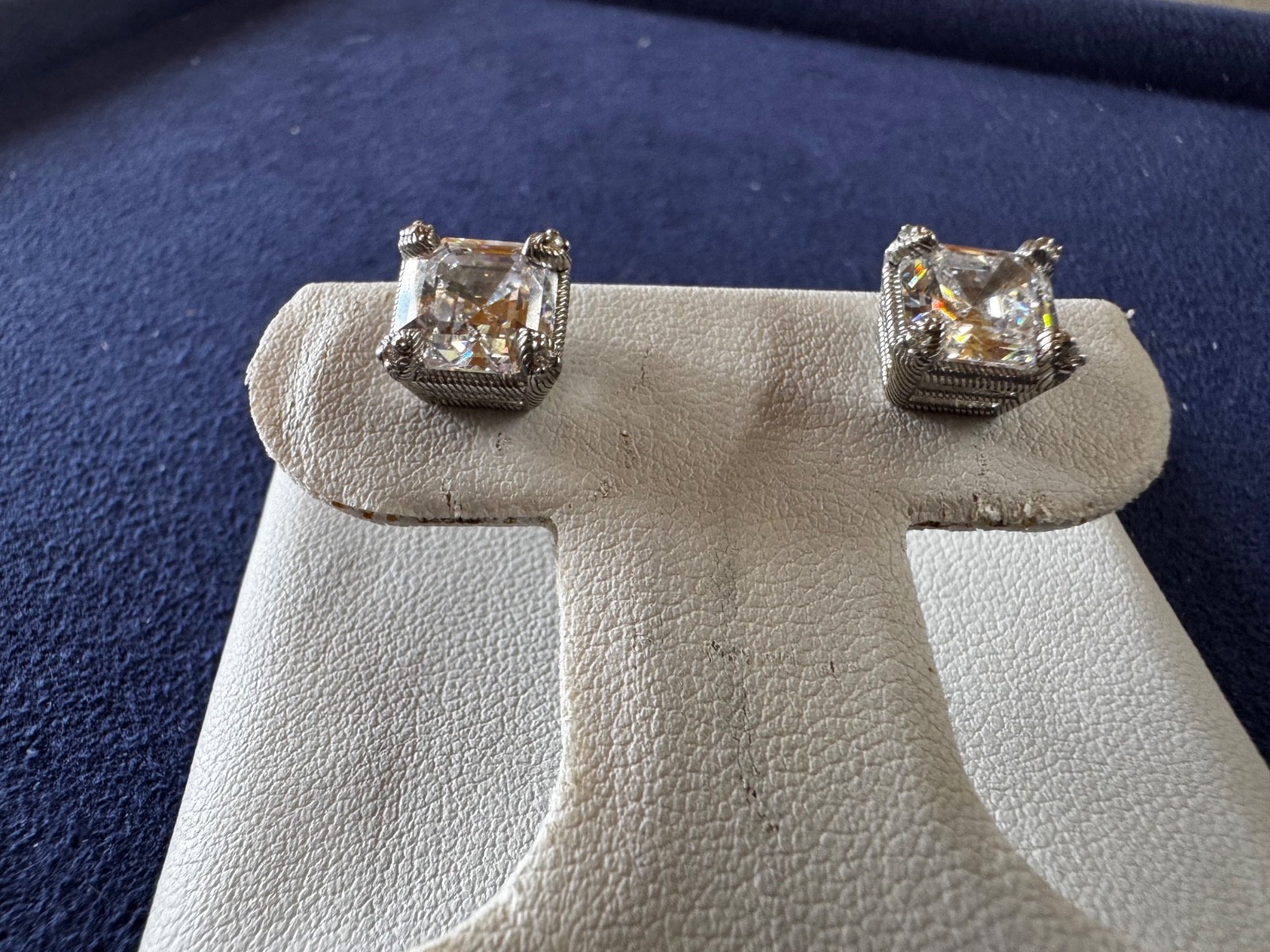 Judity Ripka Sterling and Diamonique earring studs