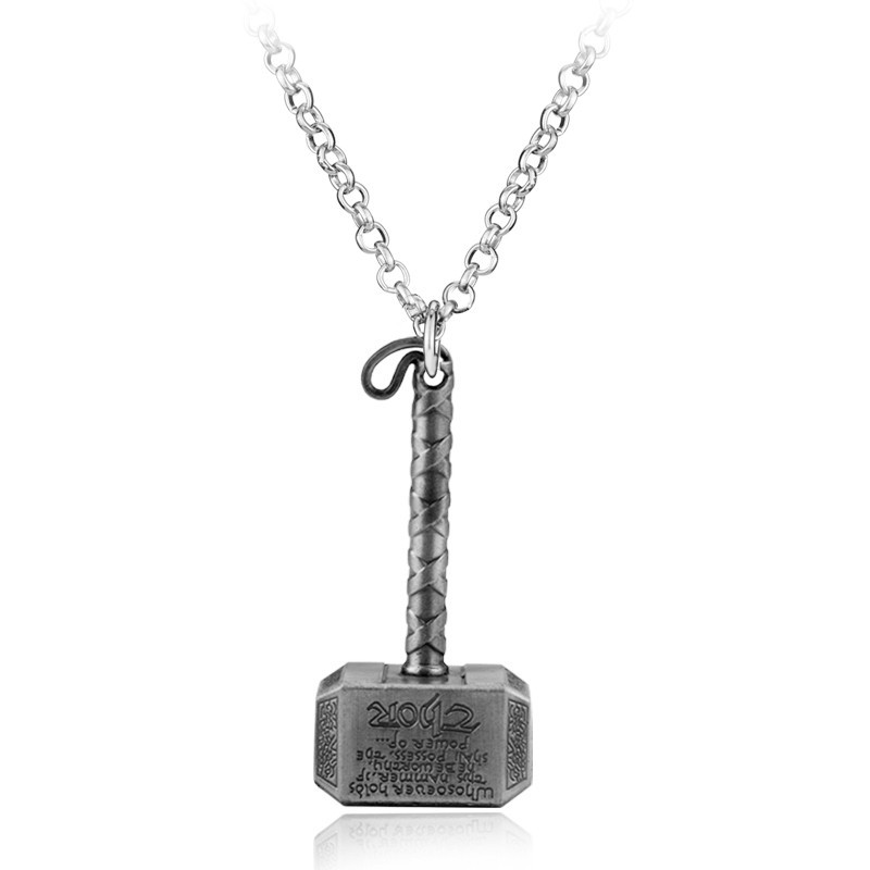 Hammer Pendant Necklace Unisex Zinc Alloy Geometric Charm Necklace O-Chain Fashi