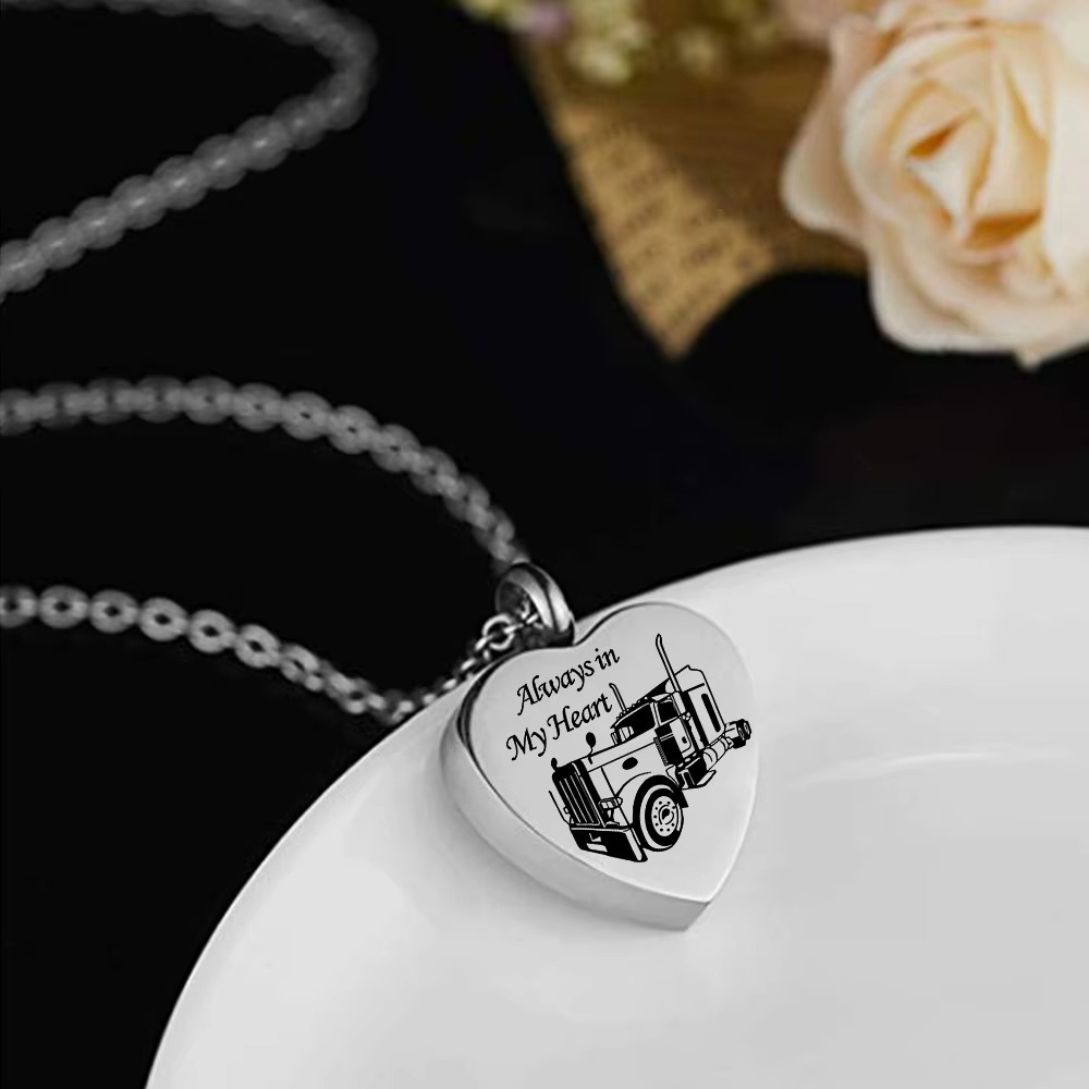 always in my heart truck driver – Cremation Jewelry Keepsake Memorial Pendant