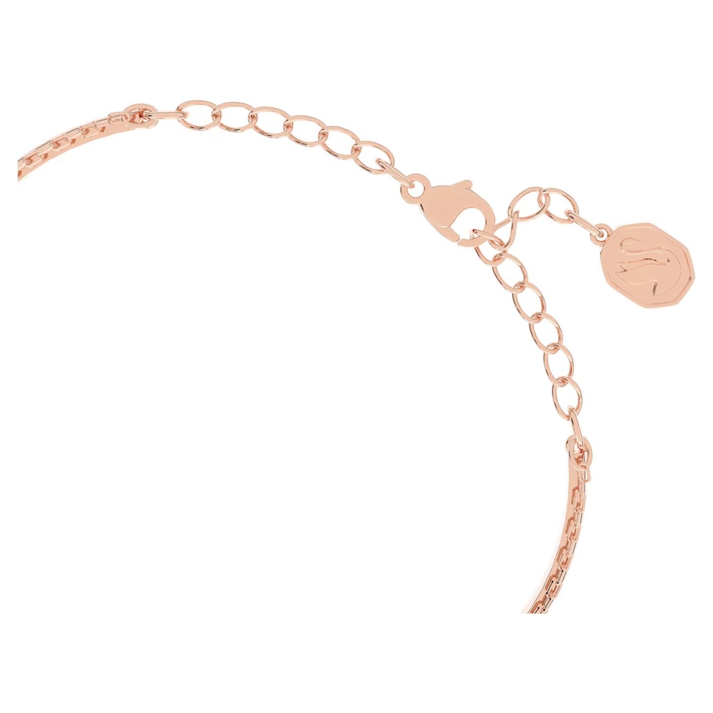 Swarovski Crystal Swan Bangle, White, Rose Gold Tone Plated 5628568
