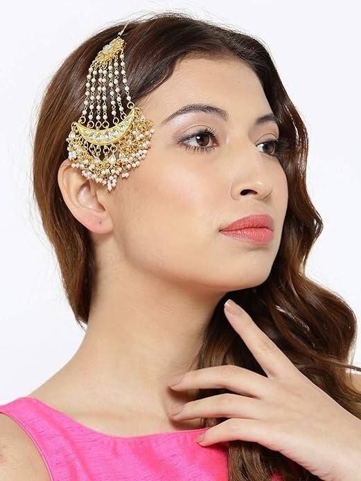 Pakistani Muslim BVeaded Kundan Work Jhumar Gift For Girls Nikha jewelery