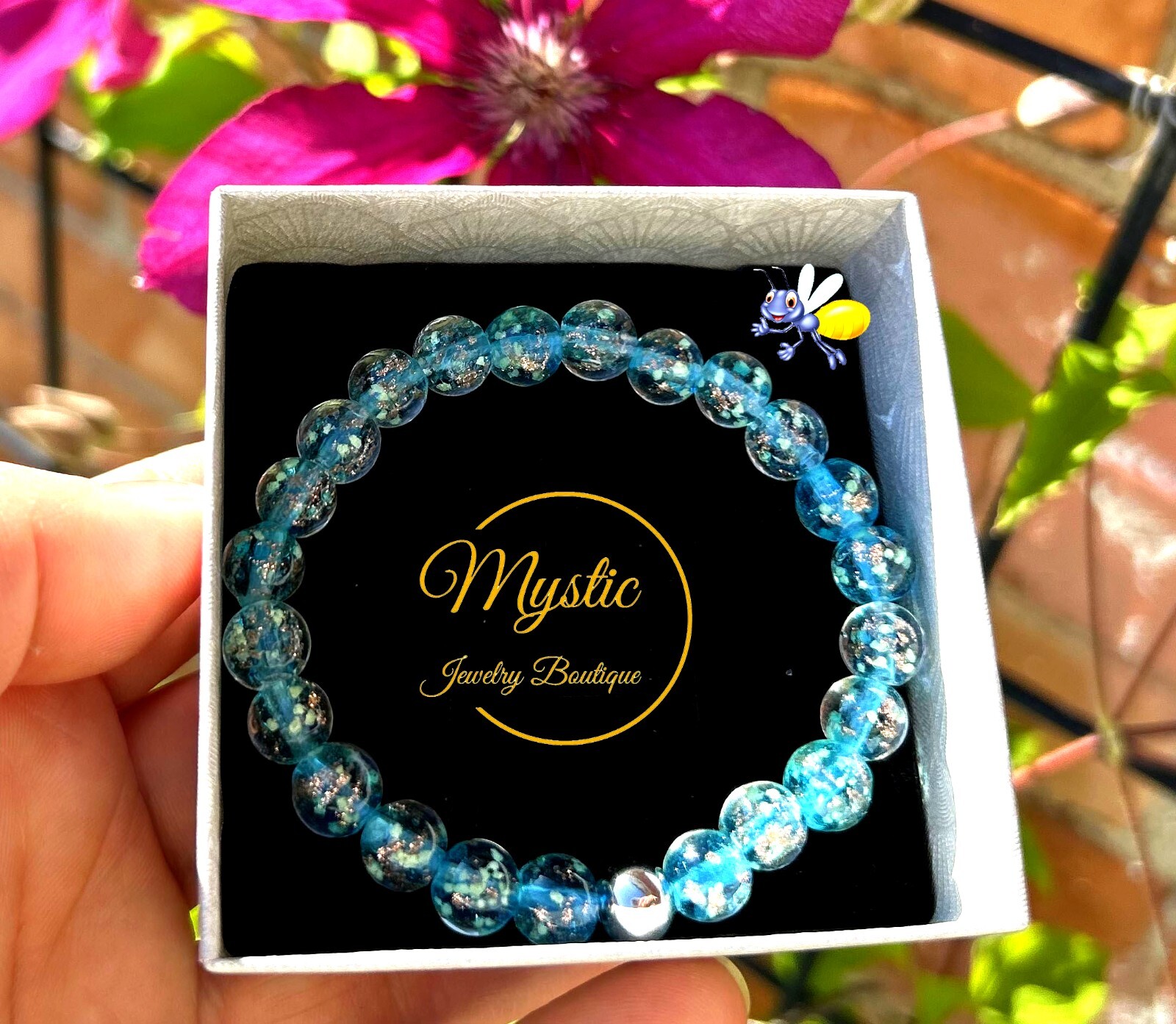 * New Colors * Mystic Firefly Bracelet Lampwork Luminous Glass Glow In The Dark