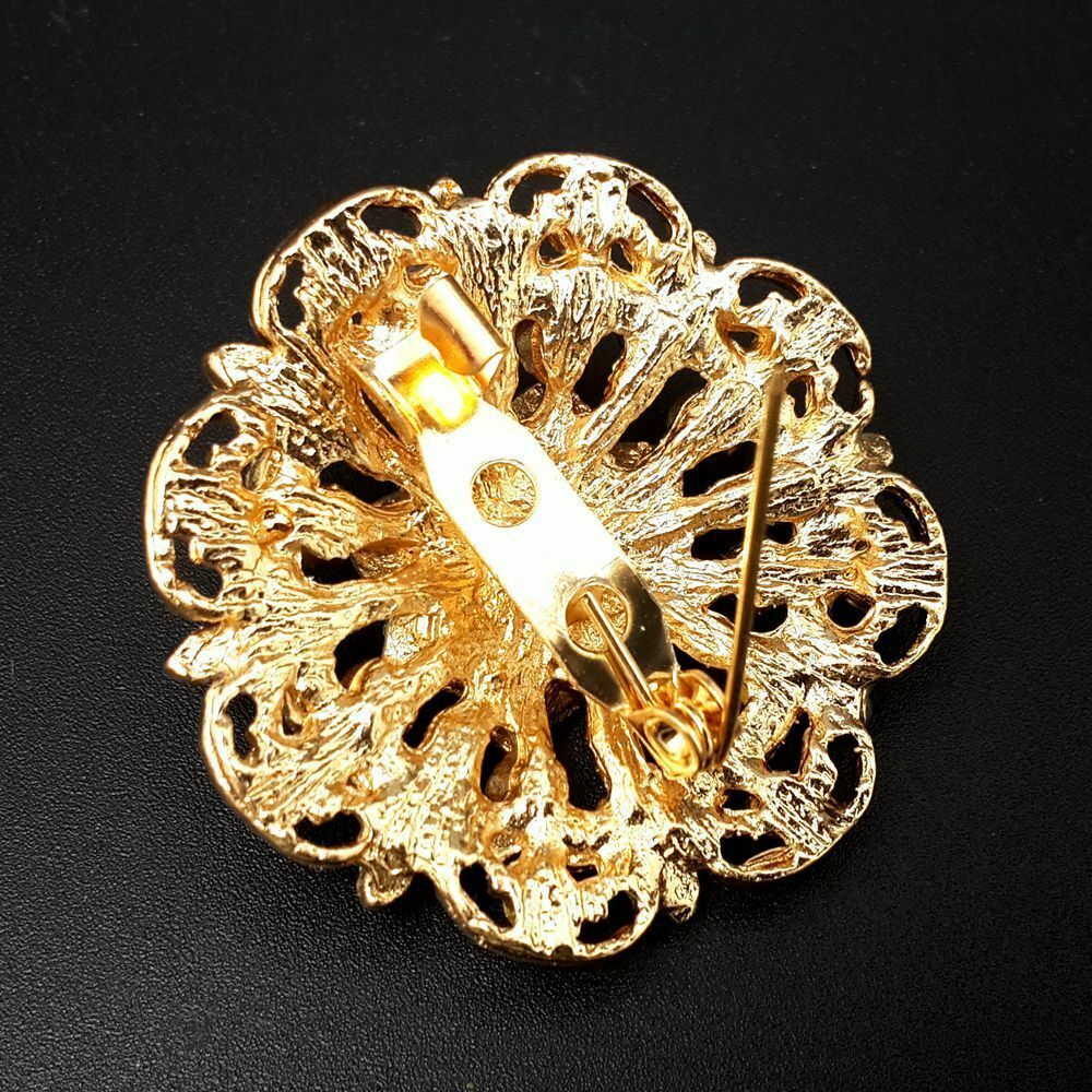 24pc Vintage Brooch Lot Mixed Alloy Rhinestone Crystal Pins Wedding Bouquet DIY
