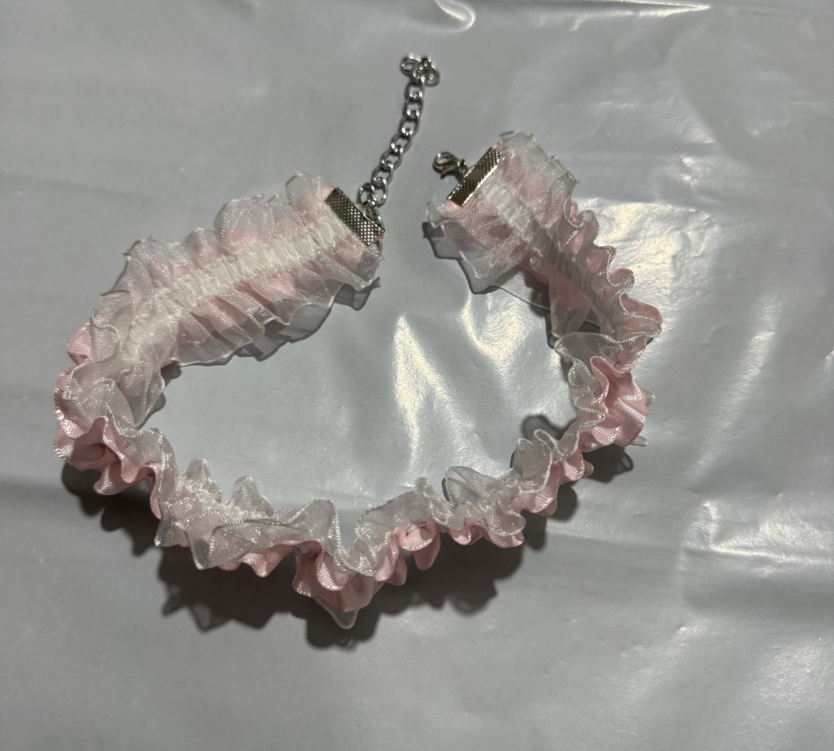New Fashion Jewellery Ladies Women’s,Pink Ruffle LACE Chakor Necklace party