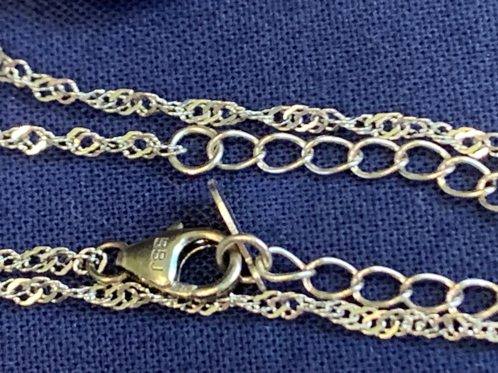 Sterling Silver Necklace 7g Fine Jewelry 19.5″ Chain Garnet Look Stones *READ*