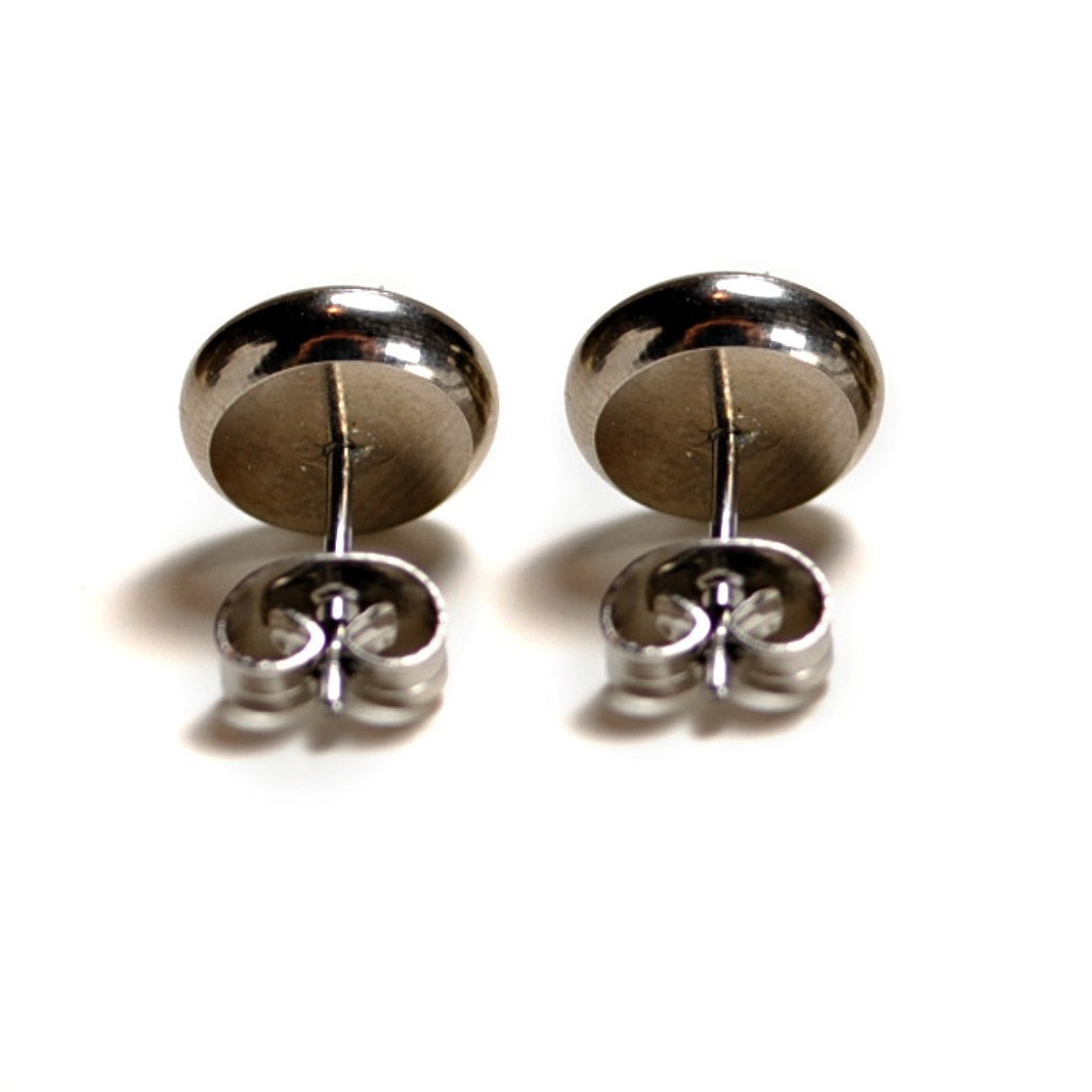 MEXICO FLAG STAINLESS STEEL EARRINGS 8mm or 10mm Stud Post Mexican Pride Jewelry