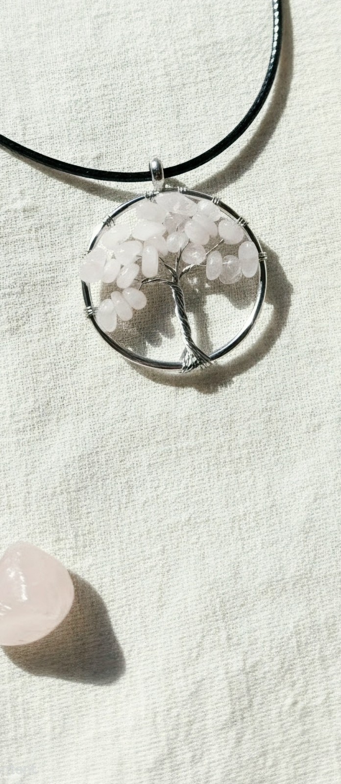 White Quartz Tree of Life Necklace | Gemstone Spiritual Gift