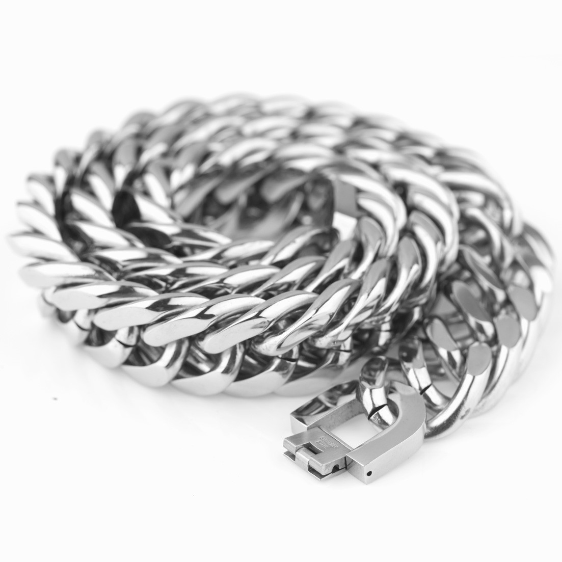 7-40″23mm Huge Heavy Silver 316L Stainless Steel Curb Cuban Chain Men’s Necklace
