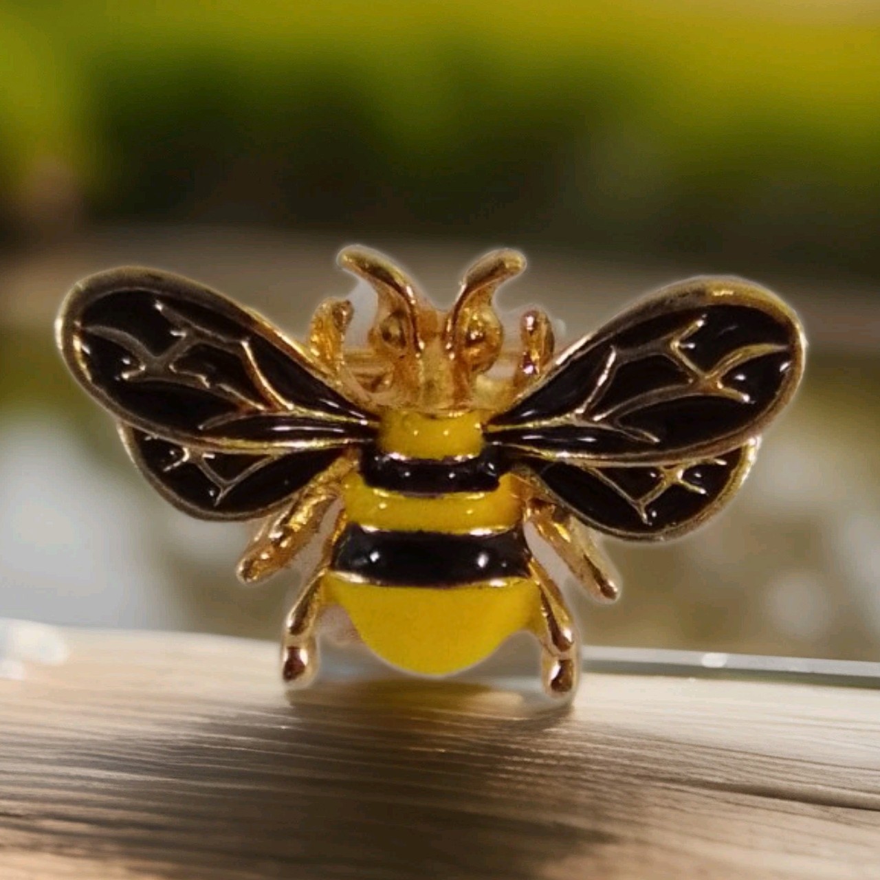Vintage Baroque Brooch Pin, yellow bee Badge