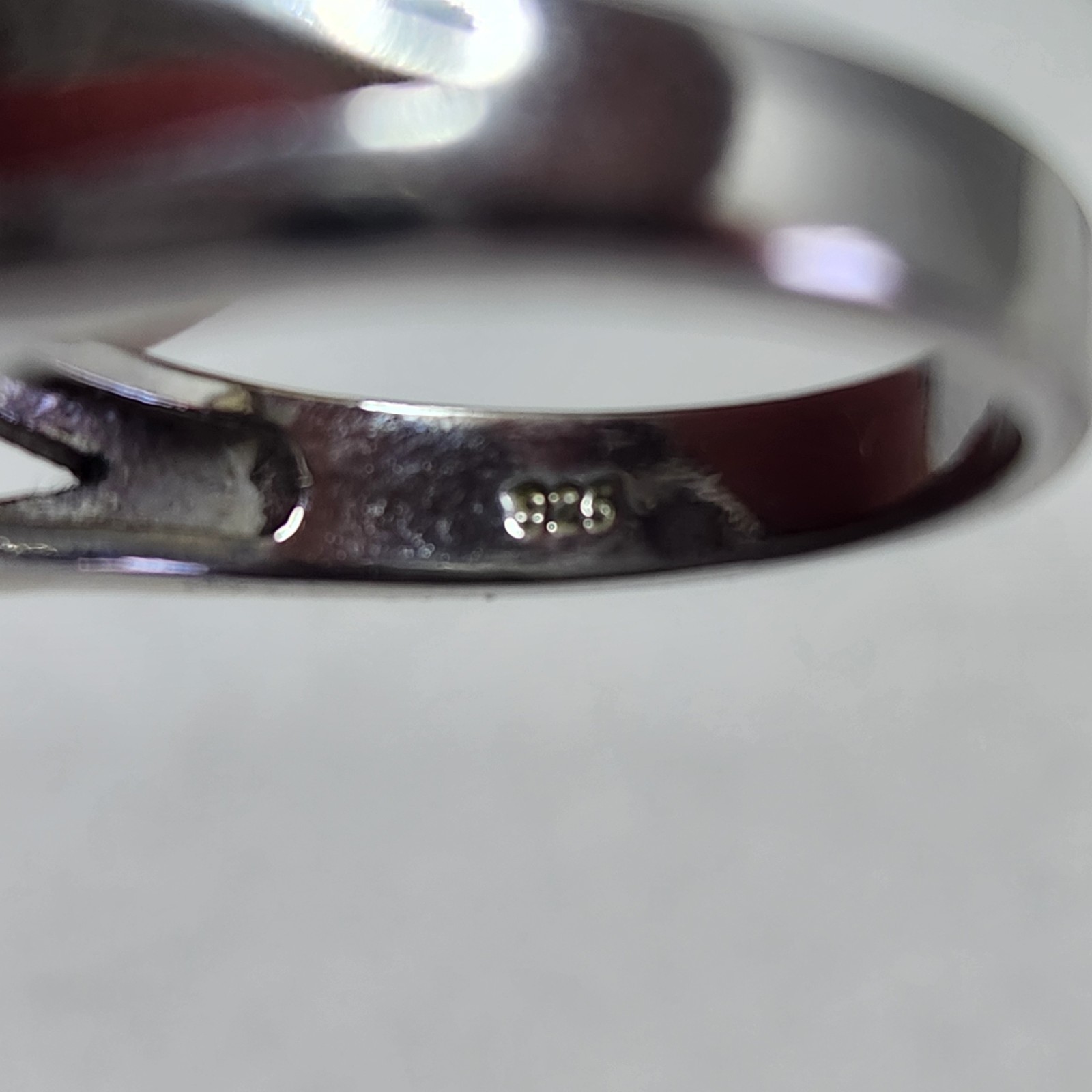 Marquis Flower 925 Plated Ring CZ Garnet Tourmaline Stones Sz 10.5 Missing Stone