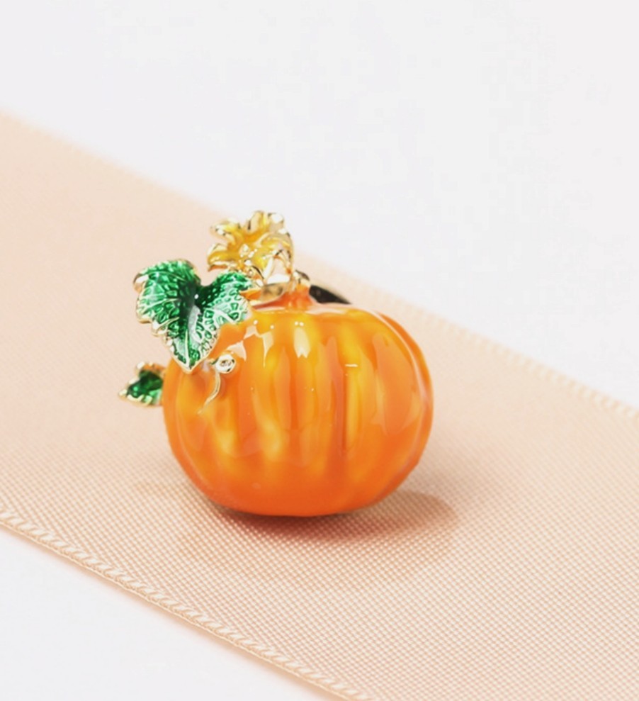 Vivid Enamel Pumpkin Alloy Brooch Halloween Women Lapel Pin Badge Accessory
