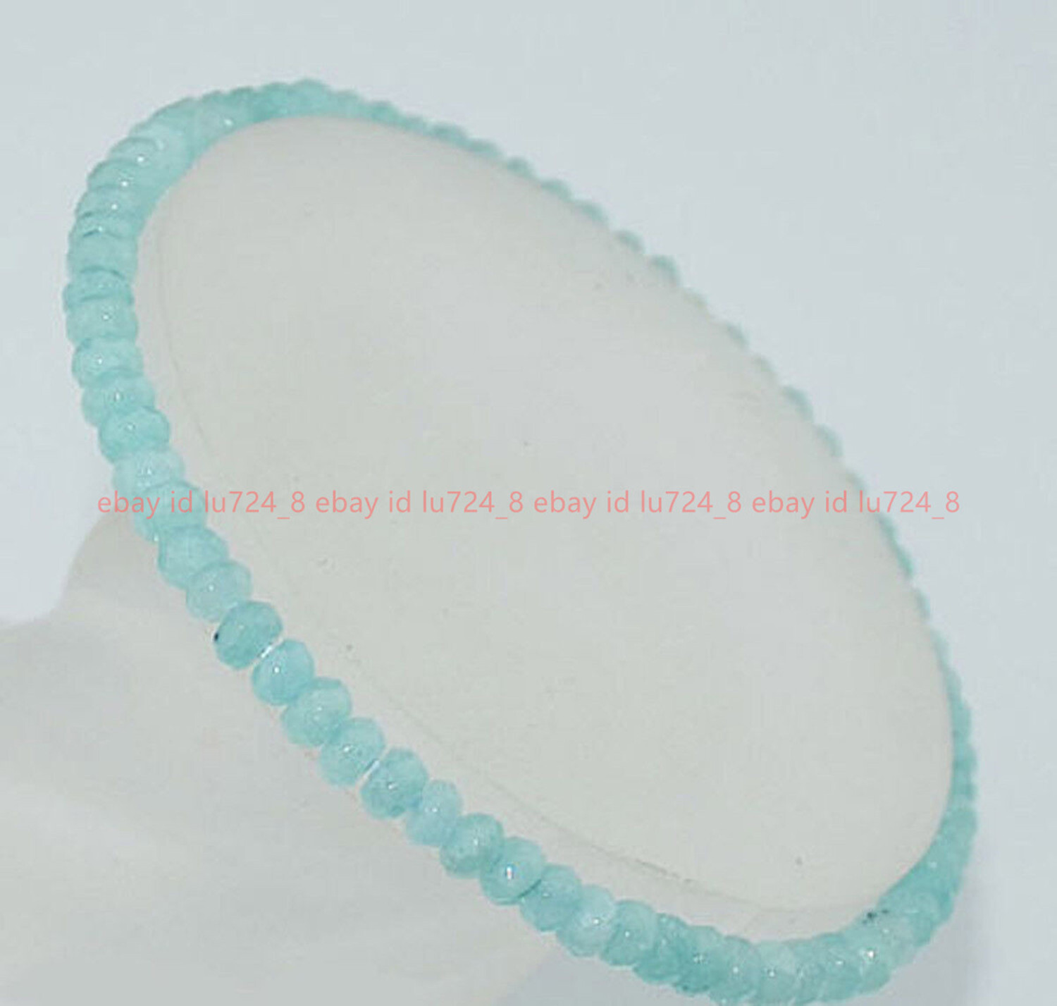 Faceted 2x4mm Natural Aquamarine Rondelle Gemstones Bracelet Jewelry 7.5 Inch