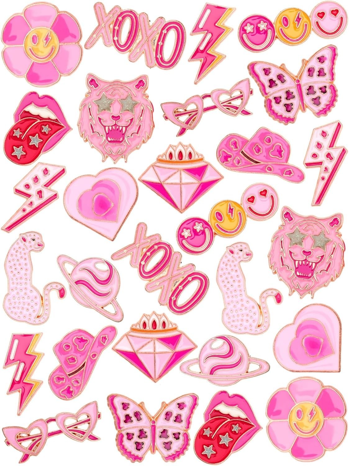 Empowering 28pc Pink Brooch Pins Set – Perfect for Gifts & Self-Expression