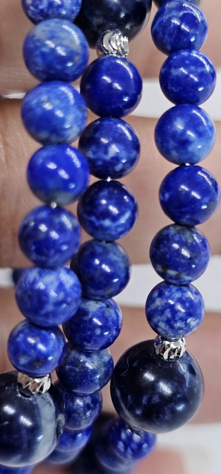 Natural Lapis Lazuli 5.5mm & Sodalite 8.5mm Crystal Bracelet