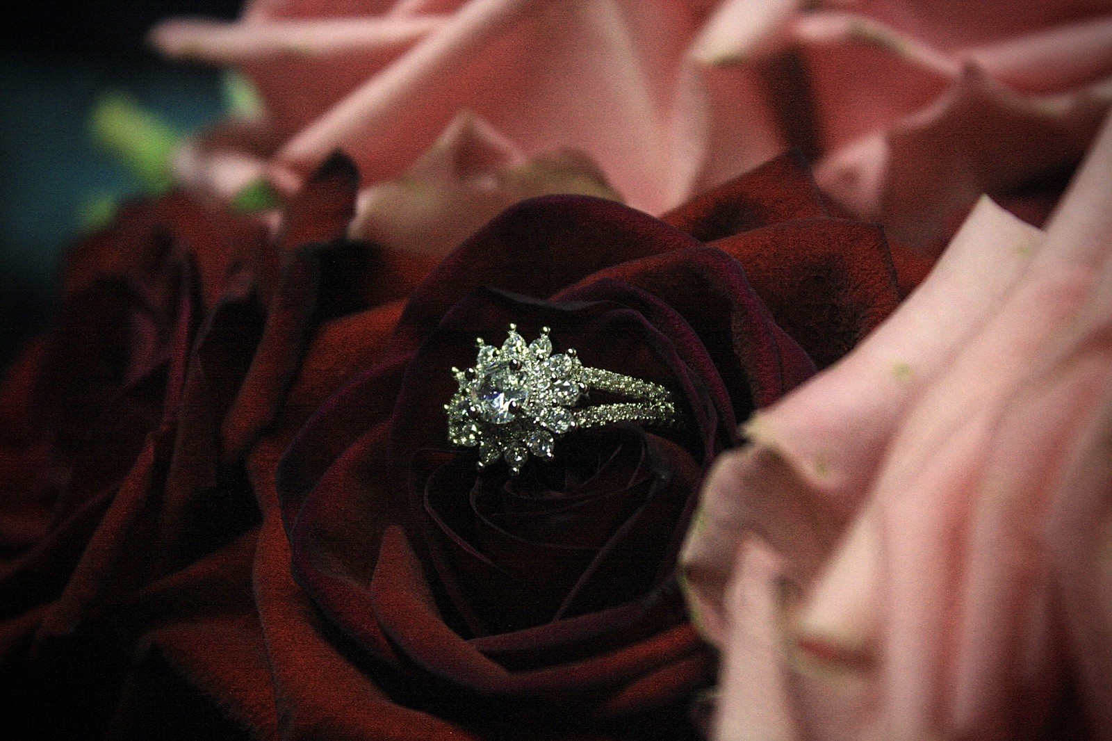Clear White Crystals SunShine Shaped Silver Ring Band