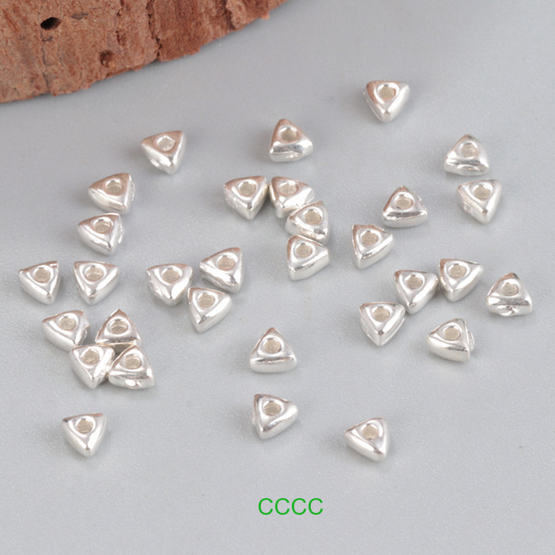 S925 Sterling Silver Triangle Beads Irregular Silver Fragments DIY Handmade