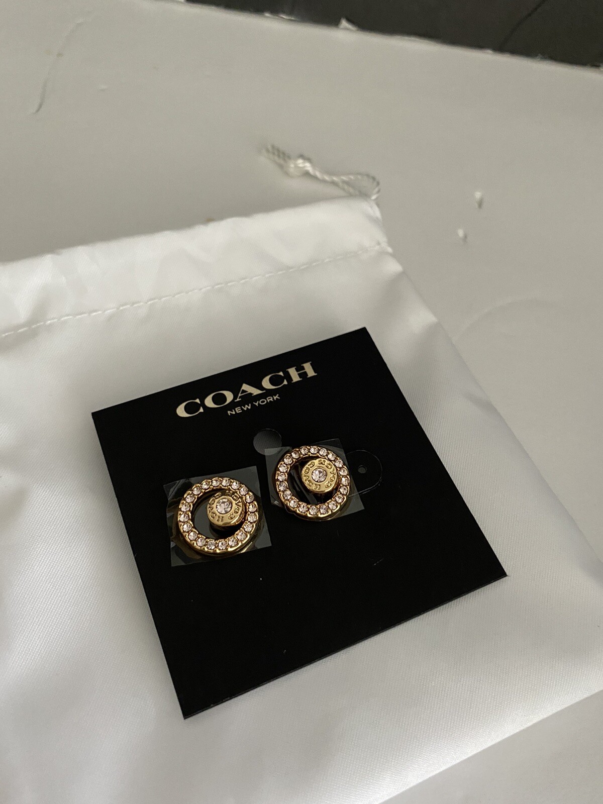 Coach Gold-Tone Open Circle Halo Stud Earrings F68009