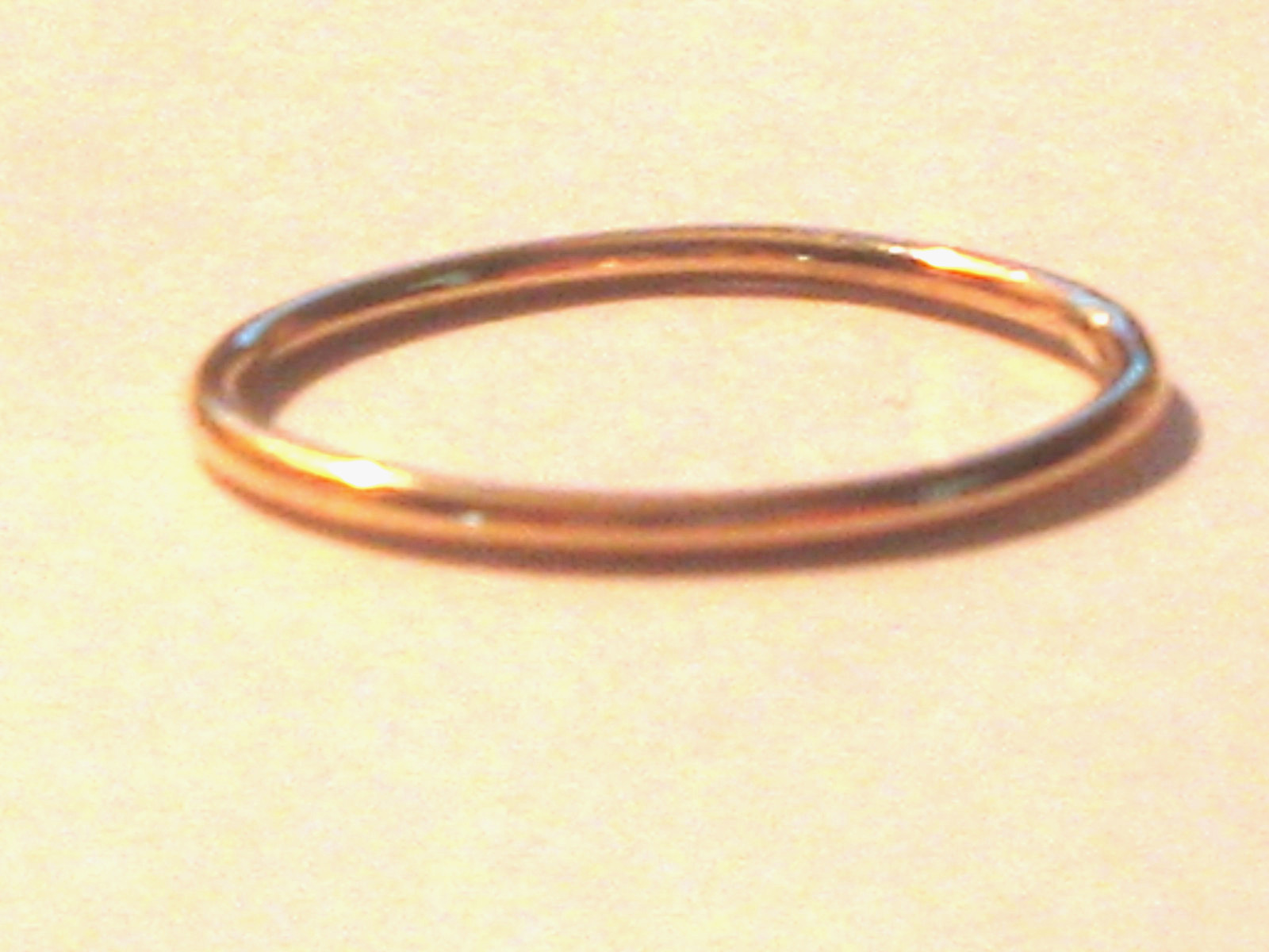 Sold 14k Yellow Filled Thin Ring 1.27mm Wide Stackable Minimalist Ring Sz 4-10